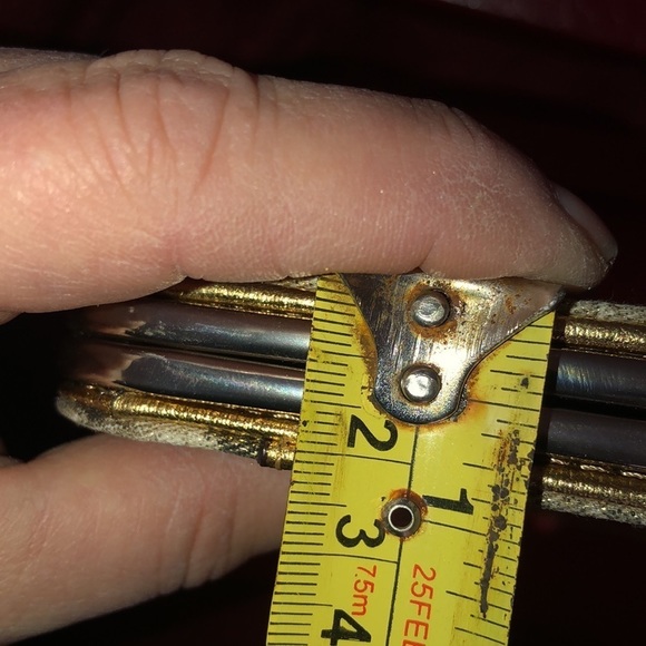 Guess  gold metallic & animal print walllet clutch Rhinestone detail NIB - Picture 8 of 11